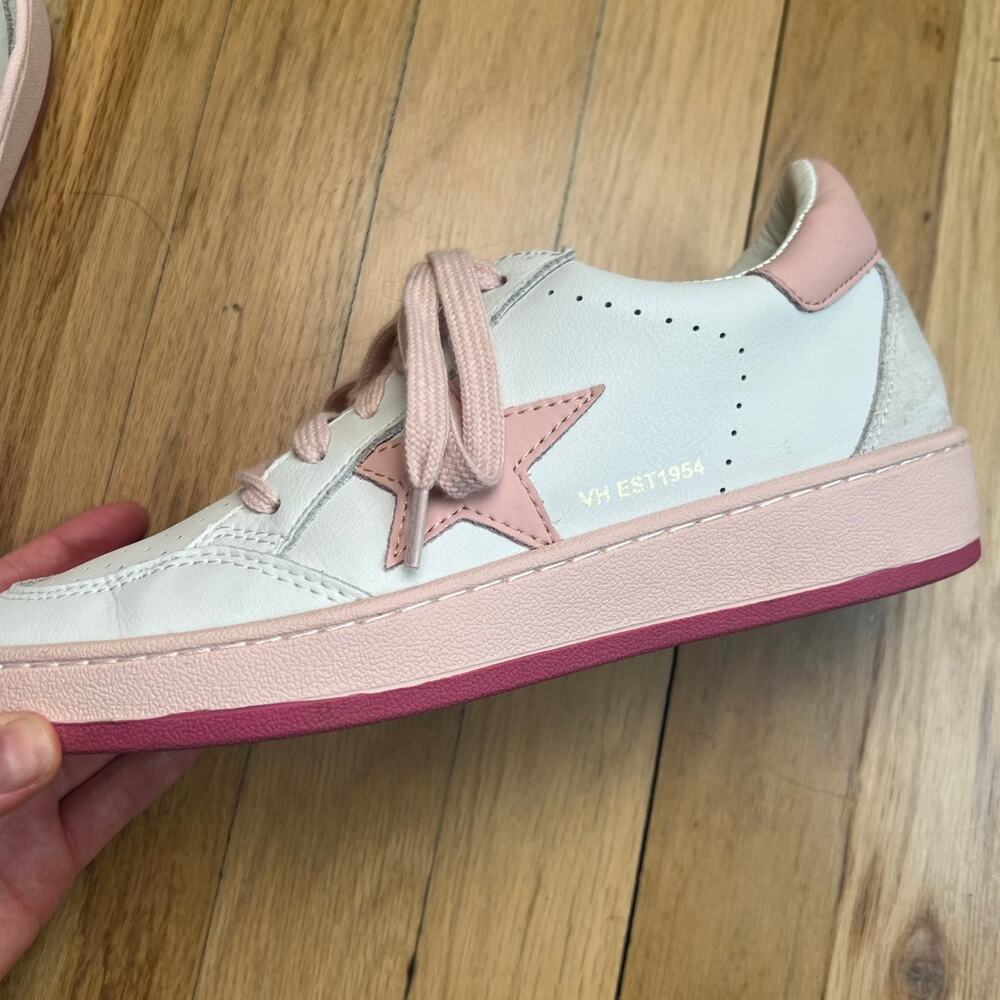 Vintage Havana Denisse 27 White and Baby Pink Star Sneakers Women's 8 - Picture 3 of 16